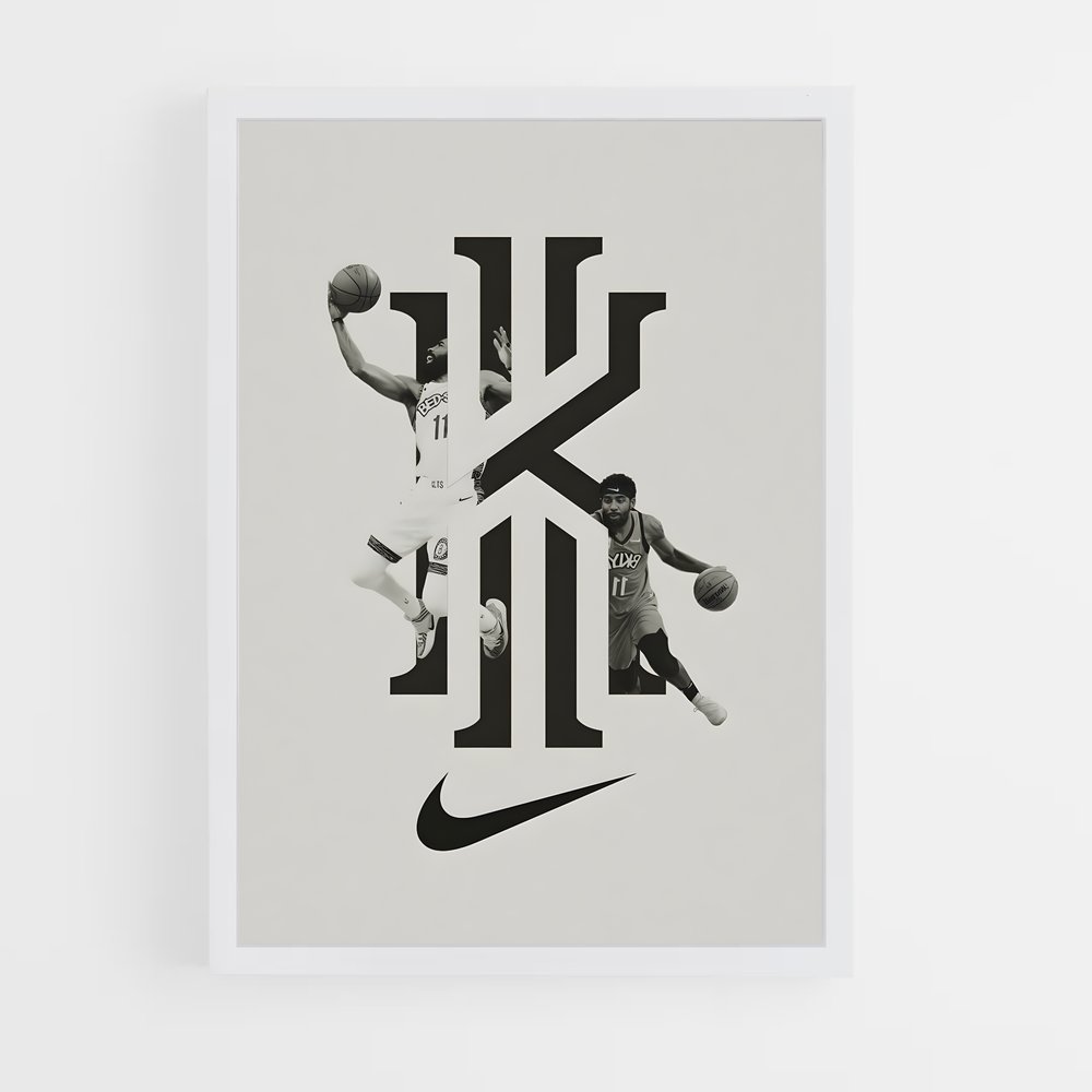 Poster Kyrie en Noir et Blanc – affiche Basketball (vue 3)